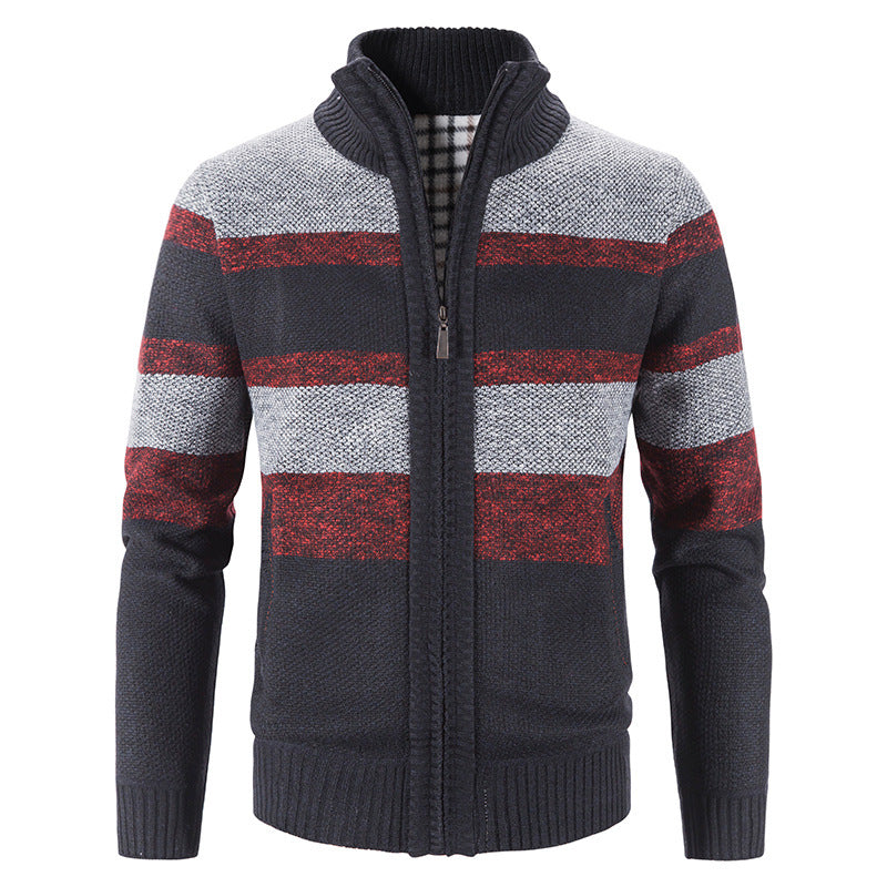 Herren modische Strickjacke mit Stehkragen und Reißverschluss Echoarchiv