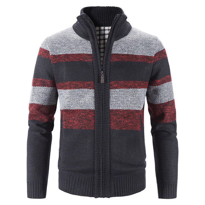 Herren modische Strickjacke mit Stehkragen und Reißverschluss Echoarchiv