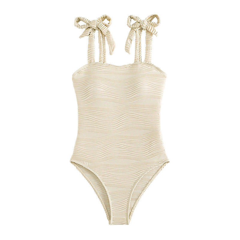 Damen Einteiliger Badeanzug mit eleganter Rüschendetail Echo Archiv