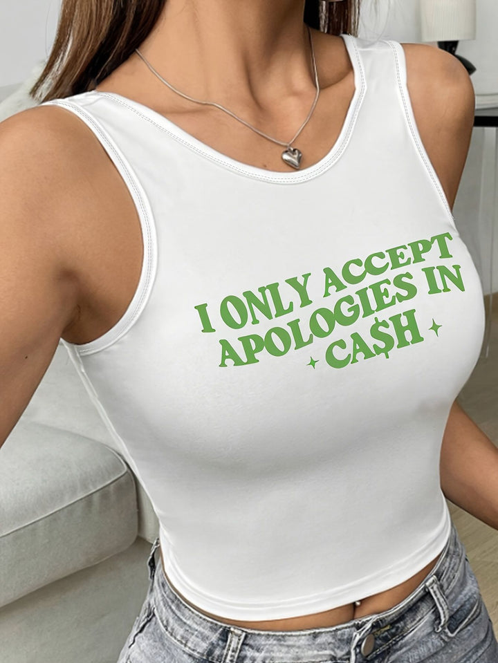 Damen Crop-Top mit kreativem Spruch und lässigem Schnitt Echo Archiv
