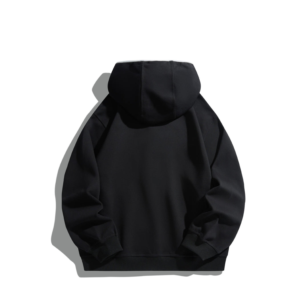 Unisex Kapuzen‑Sweatshirt mit Druckknopfleiste und Kontrastpaspel Echoarchiv