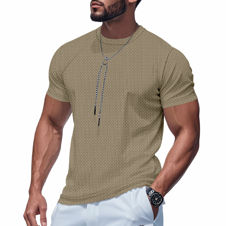 Herren Atmungsaktives Kurzarm-T-Shirt mit stylischem Reißverschluss Echoarchiv