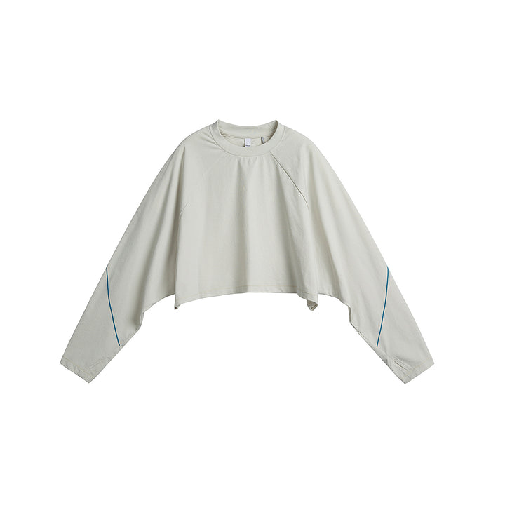 Damen Kurz geschnittenes Oversize Cropped-Sweatshirt mit Fledermausärmeln Echoarchiv