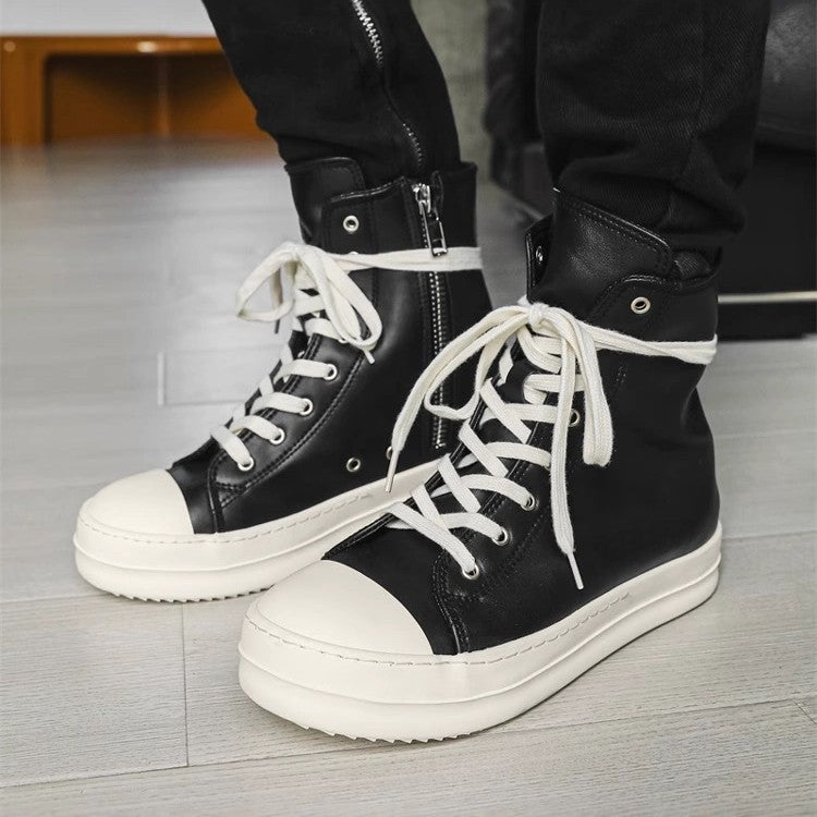 Herren High-Top Plateausneaker mit Reißverschluss und dicker Gummiplattform – Tavélo