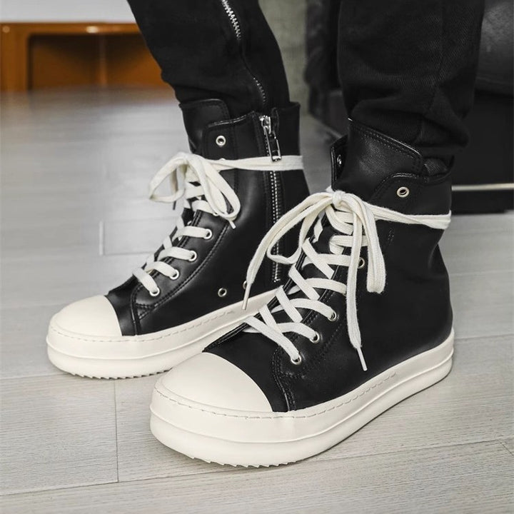 Herren High-Top Plateausneaker mit Reißverschluss und dicker Gummiplattform – Tavélo