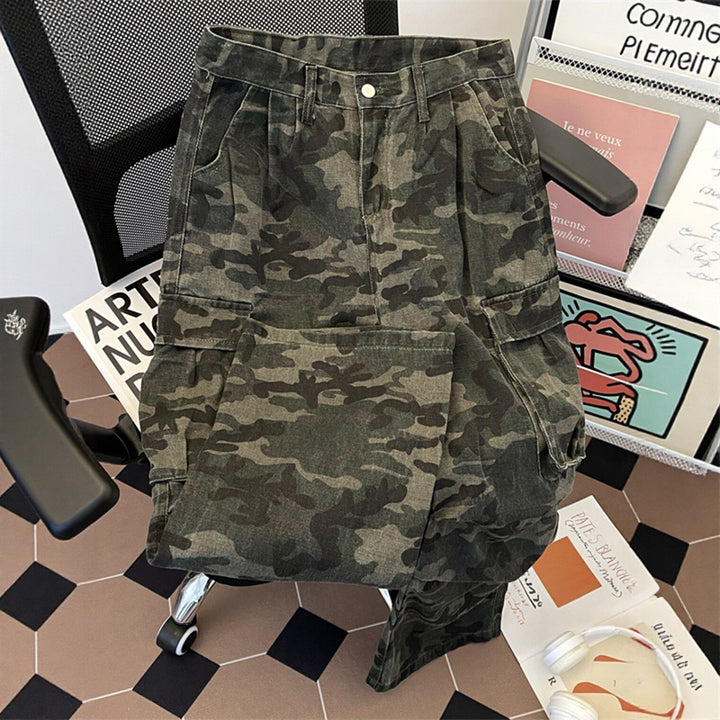 Damen Modische Cargo-Hose mit Camouflage-Muster Echoarchiv