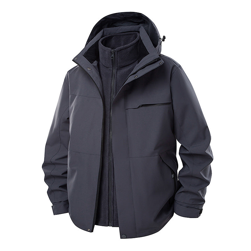 Herren Wasserdichte Outdoor-Jacke mit verstellbarer Kapuze Echo Archiv