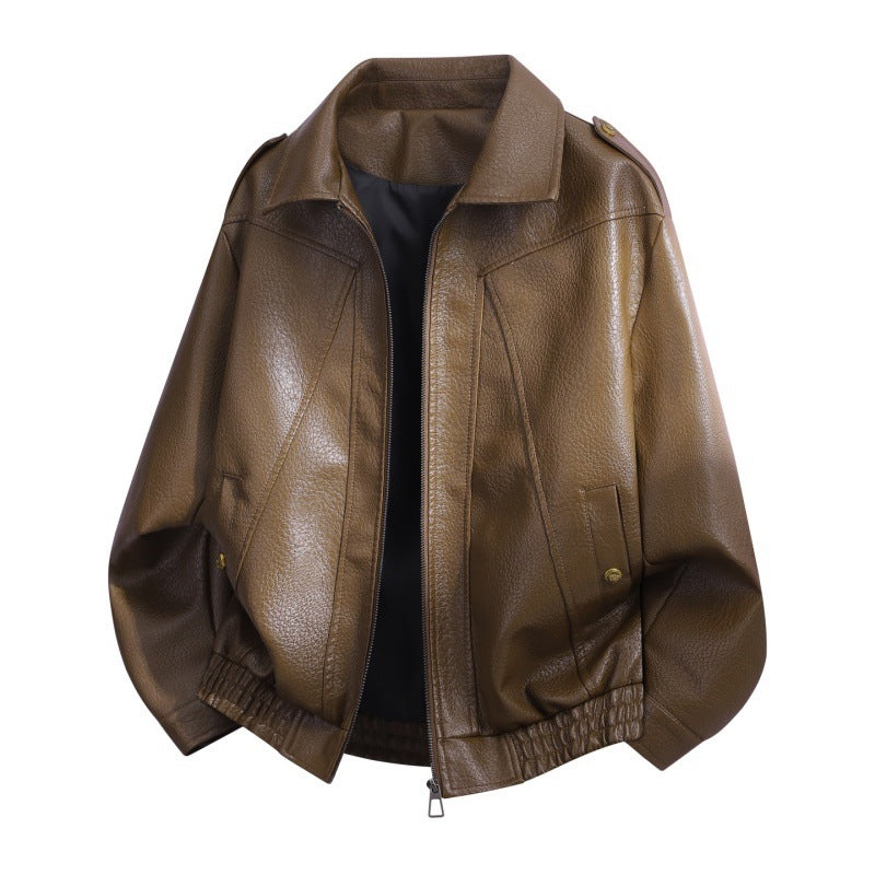 Damen Mode-Lederjacke mit hohem Kragen Echo Archiv