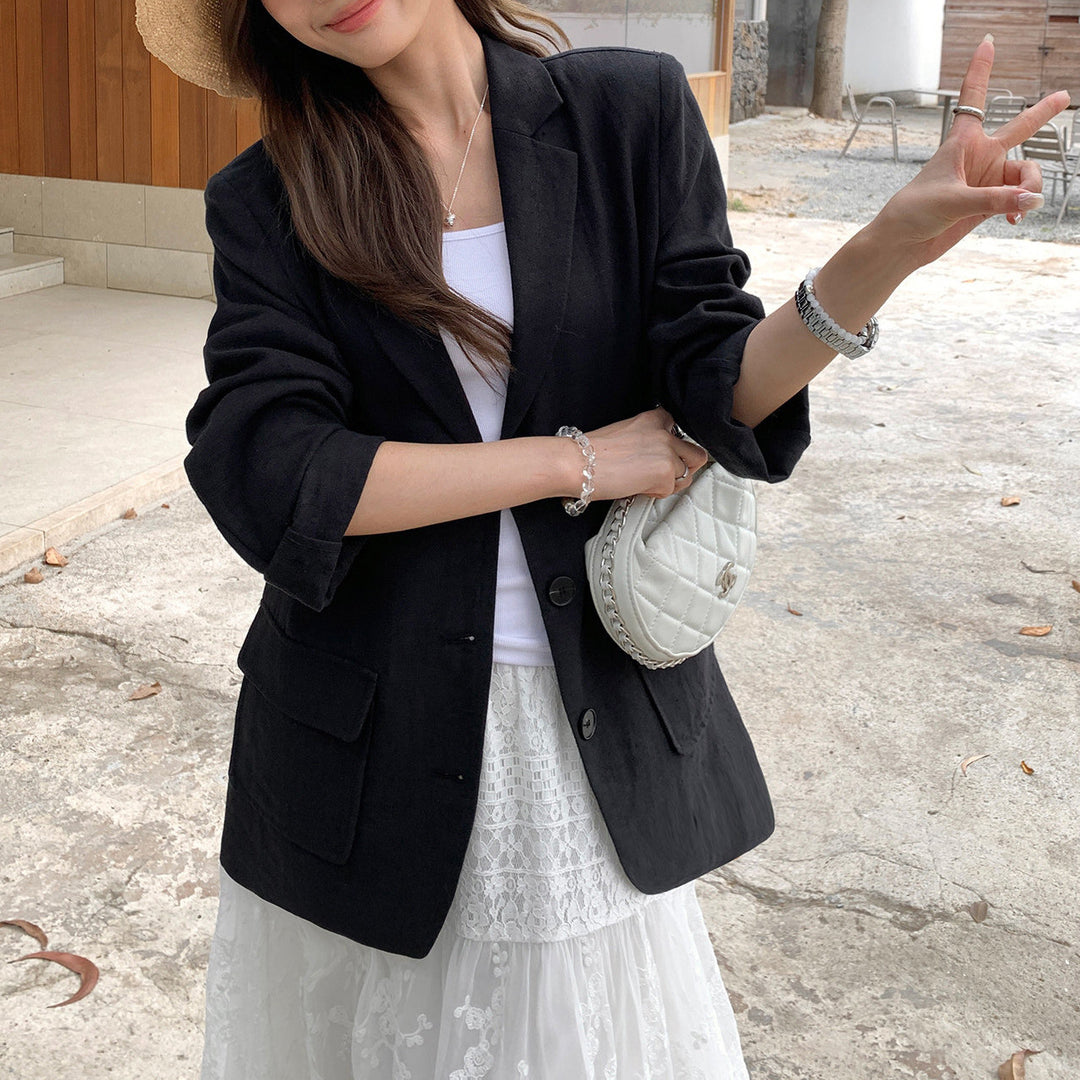 Damen Eleganter Blazer mit strukturiertem Design Echoarchiv