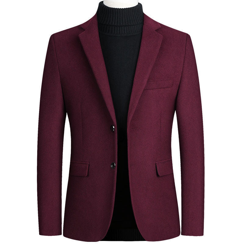Herren eleganter Wollblazer im klassischen Schnitt mit feiner Textur Echoarchiv