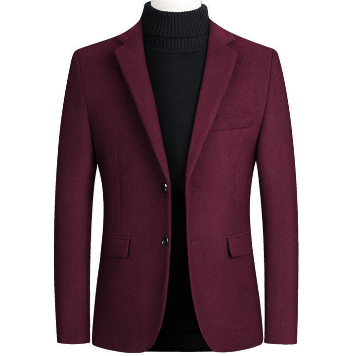 Herren eleganter Wollblazer im klassischen Schnitt mit feiner Textur Echoarchiv