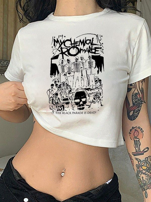 Damen cropped T-Shirt mit exklusivem Pferdemotiv und figurbetontem Schnitt Echo Archiv