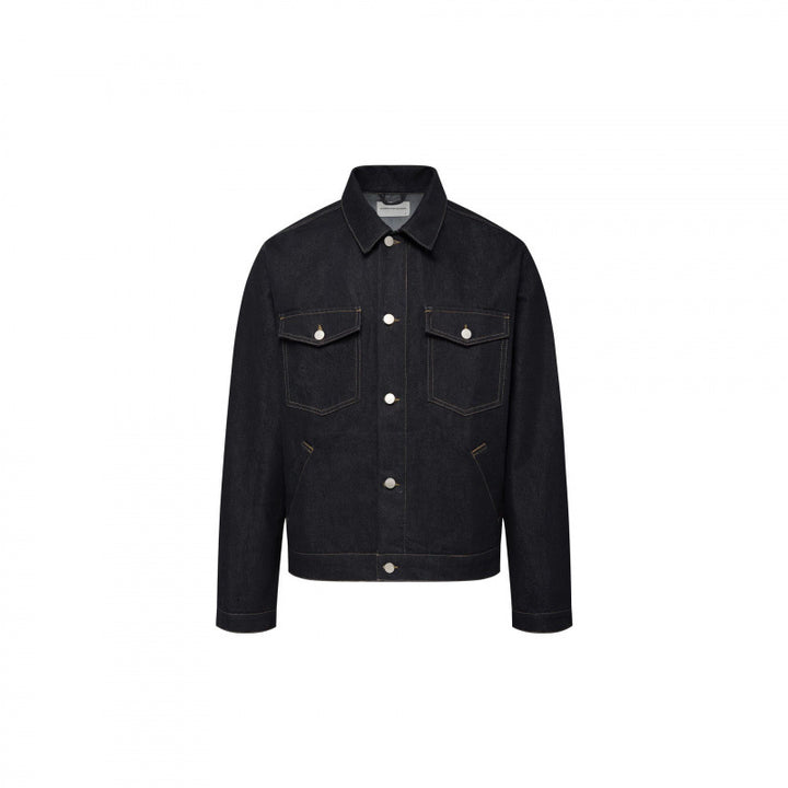 Unisex Zeitlose Boxy-Denimjacke im Worker-Look mit Pattentaschen und Metallknopfleiste Echo Archiv