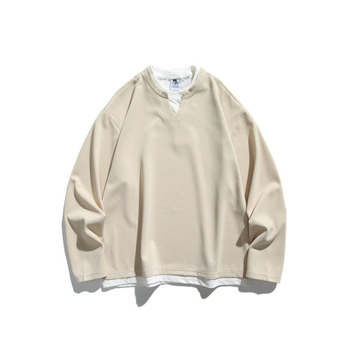 Unisex Oversize-Sweatshirt mit V‑Notch und integriertem Layer‑Look Echoarchiv