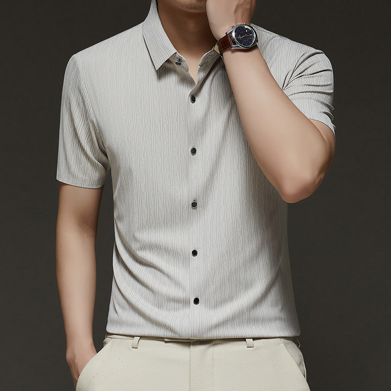 Herren Kurzarmhemd mit feiner Textur und elegantem Design Echoarchiv