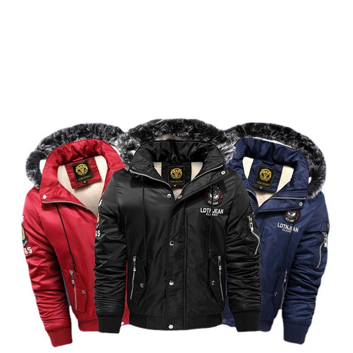 Herren nan gefütterte Winterparka mit Teddyfutter, Kunstfellkapuze und multiplen Reißverschlusstaschen Echo Archiv