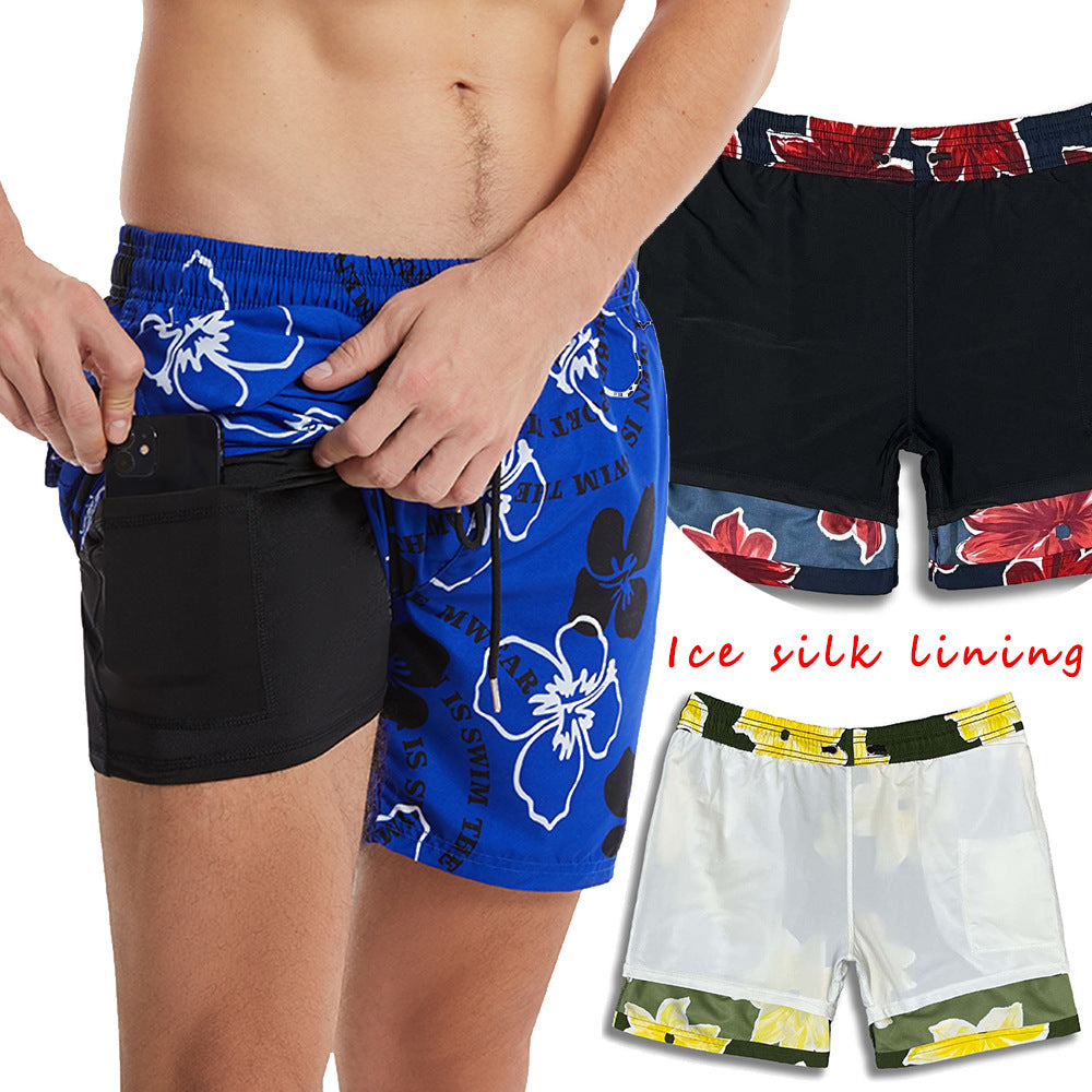 Herren Badeshorts mit hochwertigem Blumendesign und flexiblem Kordelzug Echoarchiv