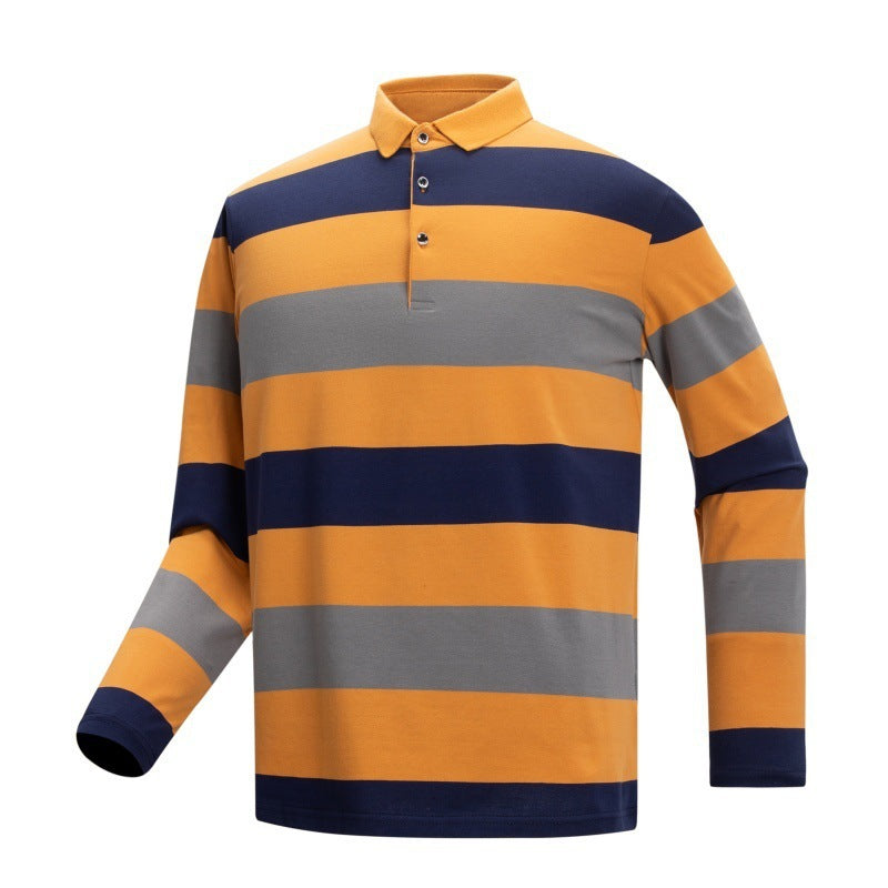Herren Langarm-Polo-Shirt mit Streifen Echo Archiv