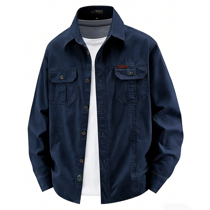 Herren  leichte Baumwolle Utility Overshirt mit Klappbrusttaschen Echo Archiv
