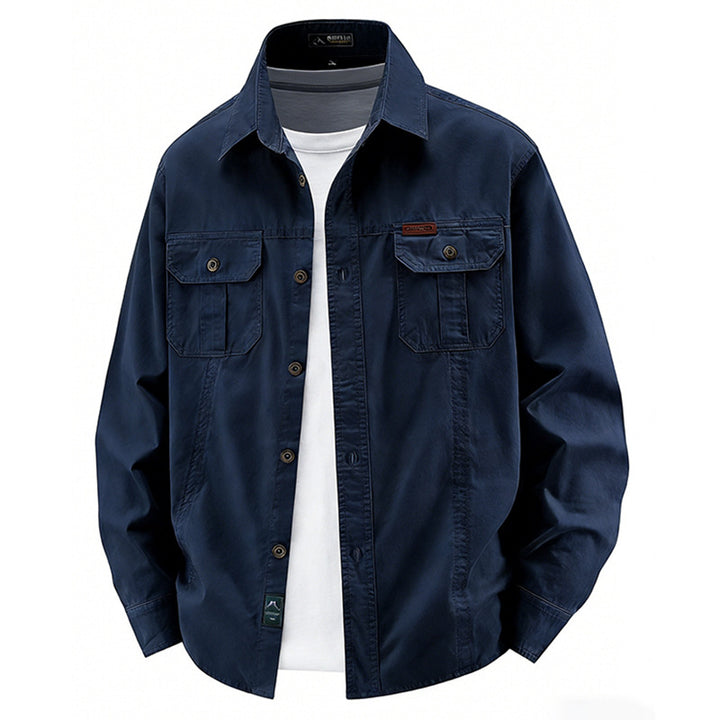 Herren  leichte Baumwolle Utility Overshirt mit Klappbrusttaschen Echo Archiv