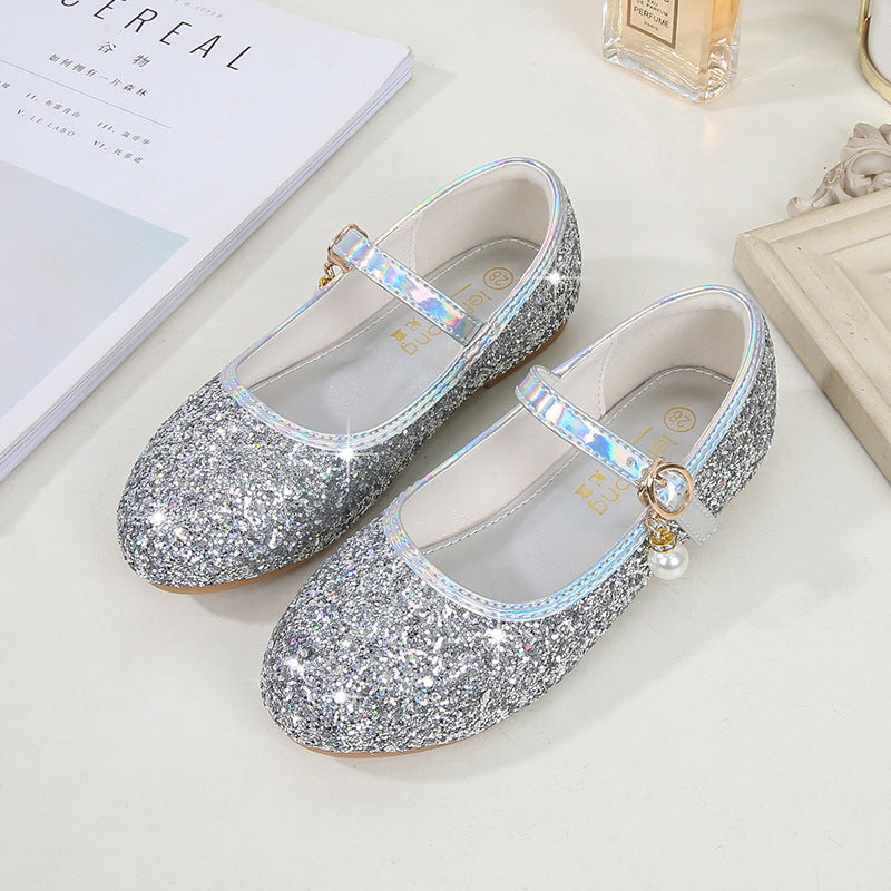 Mädchen Glitzernde Mary Jane Ballerinas mit Perlenapplikation Echo Archiv