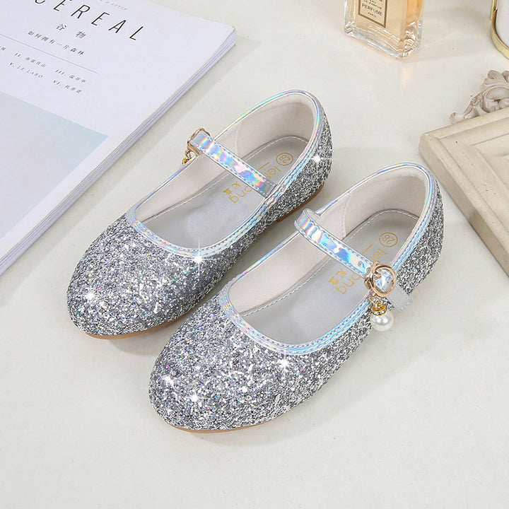 Mädchen Glitzernde Mary Jane Ballerinas mit Perlenapplikation Echo Archiv