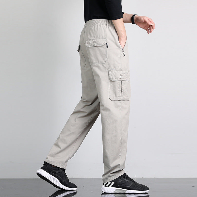 Herren Lockere Cargohose mit elastischem Bund, Multifach‑Taschen & geradem Bein Echo Archiv