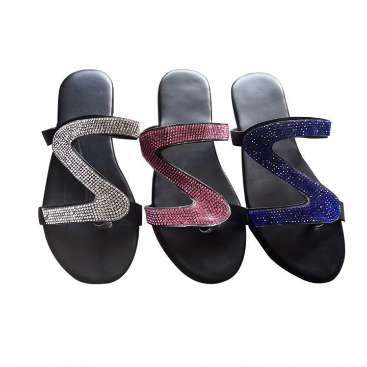 Damen Glitzer-Sandale mit geschwungenen Strass‑Riemen und gepolstertem Komfortfußbett – Sorelia