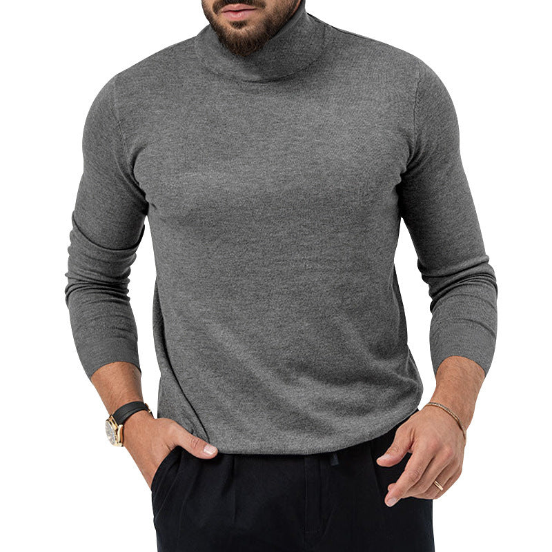 Herren hochabschließend gestrickter Pullover mit feiner Textur Echoarchiv