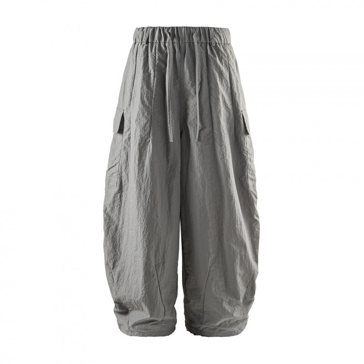 Unisex Weite Cropped Cargo-Hose mit elastischem Bund, Tunnelzug und aufgesetzten Taschen Echo Archiv