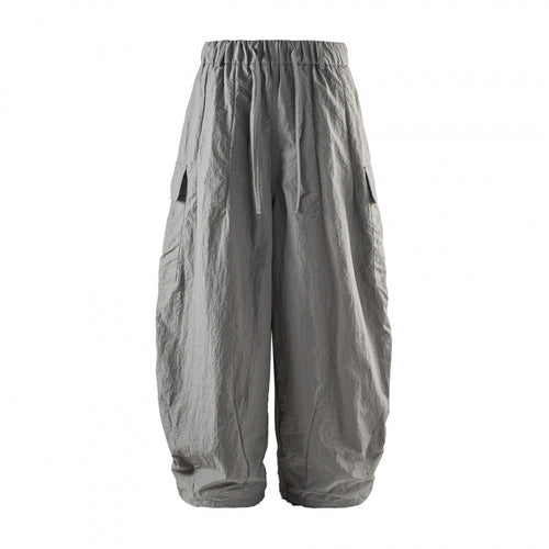 Unisex Weite Cropped Cargo-Hose mit elastischem Bund, Tunnelzug und aufgesetzten Taschen Echo Archiv