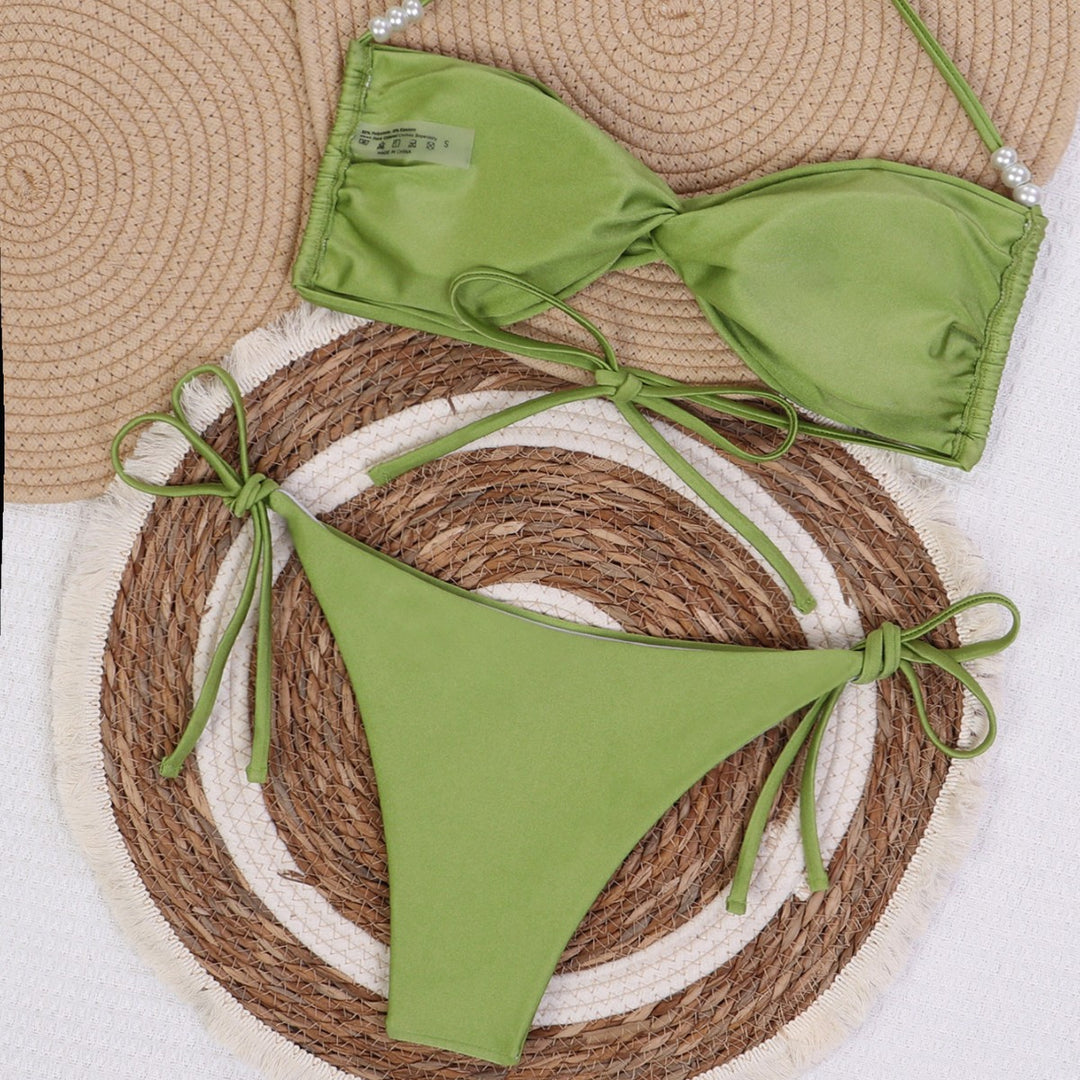 Damen Bandeau-Bikini mit eleganten Perlenschnüren Echo Archiv