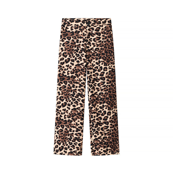 Damen Weite High‑Waist Palazzo‑Hose mit Leopardenmuster und fließendem Fall Echo Archiv