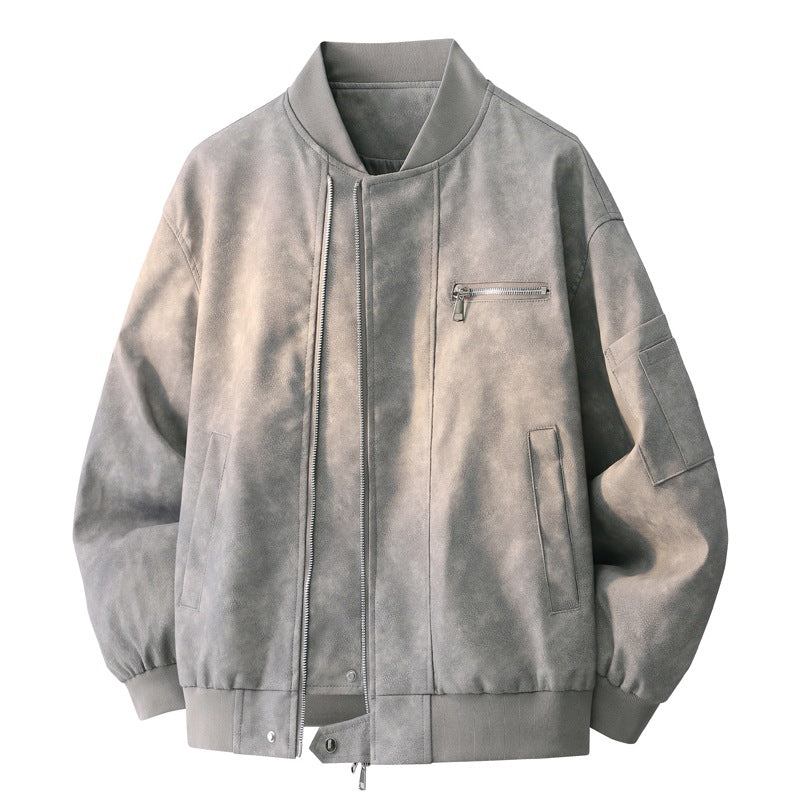 Herren Oversize Bomberjacke im Utility-Look mit Ärmeltasche, Rippbündchen & verdecktem Reißverschluss Echoarchiv
