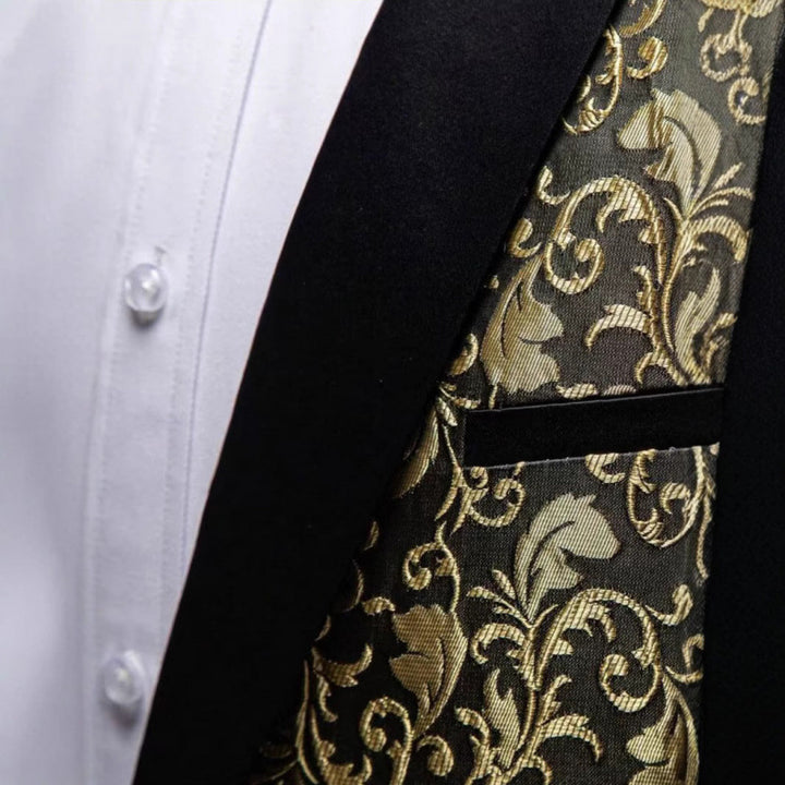 Herren luxuriöser Jacquard-Smoking mit elegantem Blumenmuster Echoarchiv