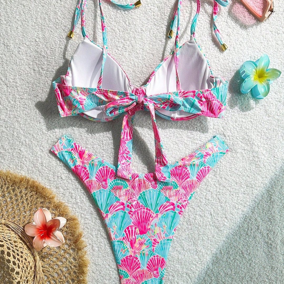 Damen Triangel-Bikini mit verspieltem Muschel-Motiv Echo Archiv