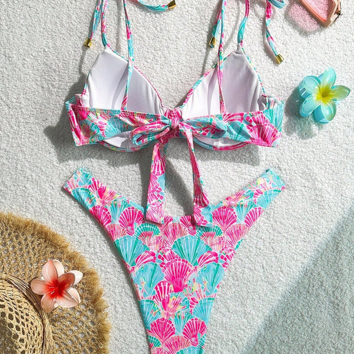 Damen Triangel-Bikini mit verspieltem Muschel-Motiv Echo Archiv