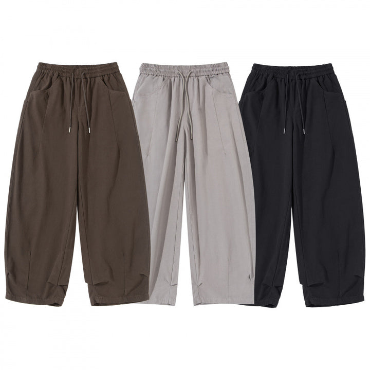Damen Weite Cropped-Hose mit Tunnelzugbund, Ballon-Silhouette und aufgesetzten Taschen Echo Archiv