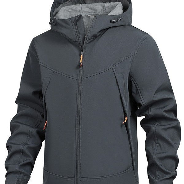 Herren Funktionsjacke mit verstellbarem Kapuzenkragen und atmungsaktivem Gewebe Echoarchiv