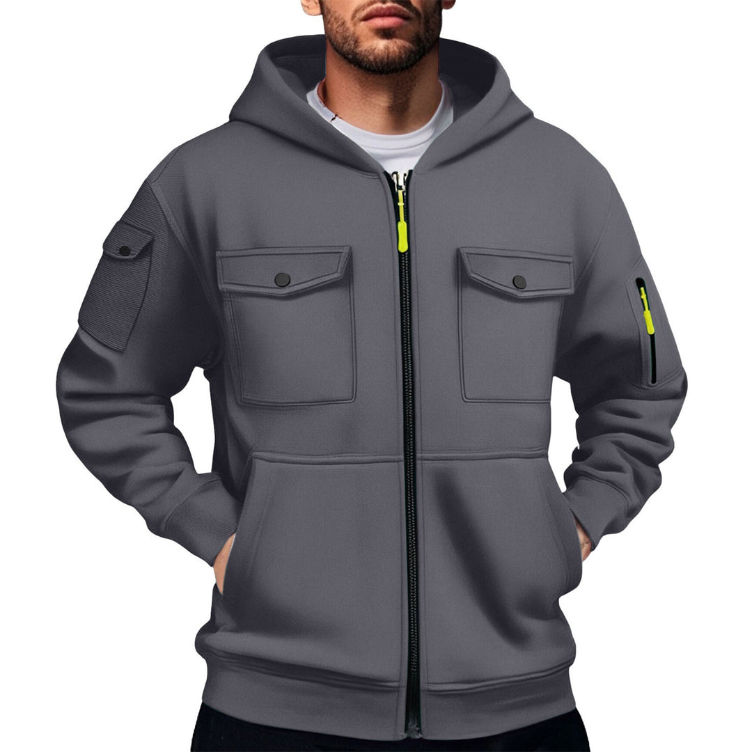 Herren vielseitige Utility-Hoodie mit praktischen Taschen Echoarchiv