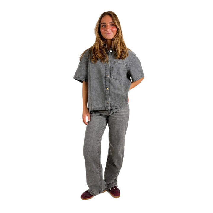 Damen Denim-Hemdjacke im lässigen Oversized-Schnitt Echo Archiv