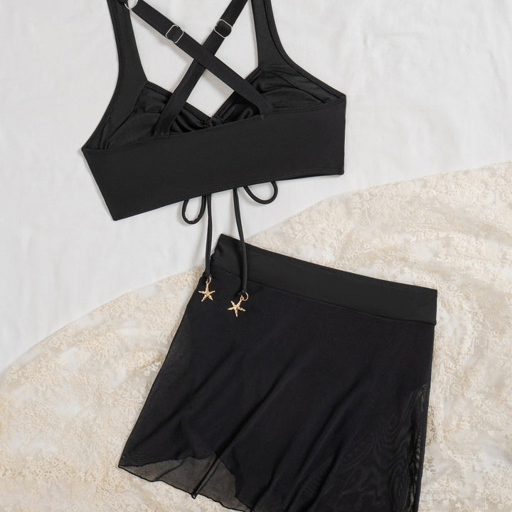 Damen Bikini-Set mit regulierbarem Rock und eleganten Rüschendetails Echo Archiv