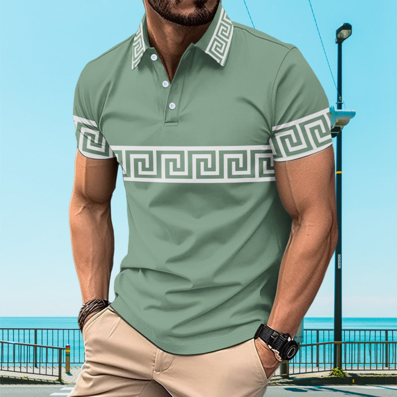 Herren Poloshirt mit modischem Muster und stilvollen Akzenten Echoarchiv