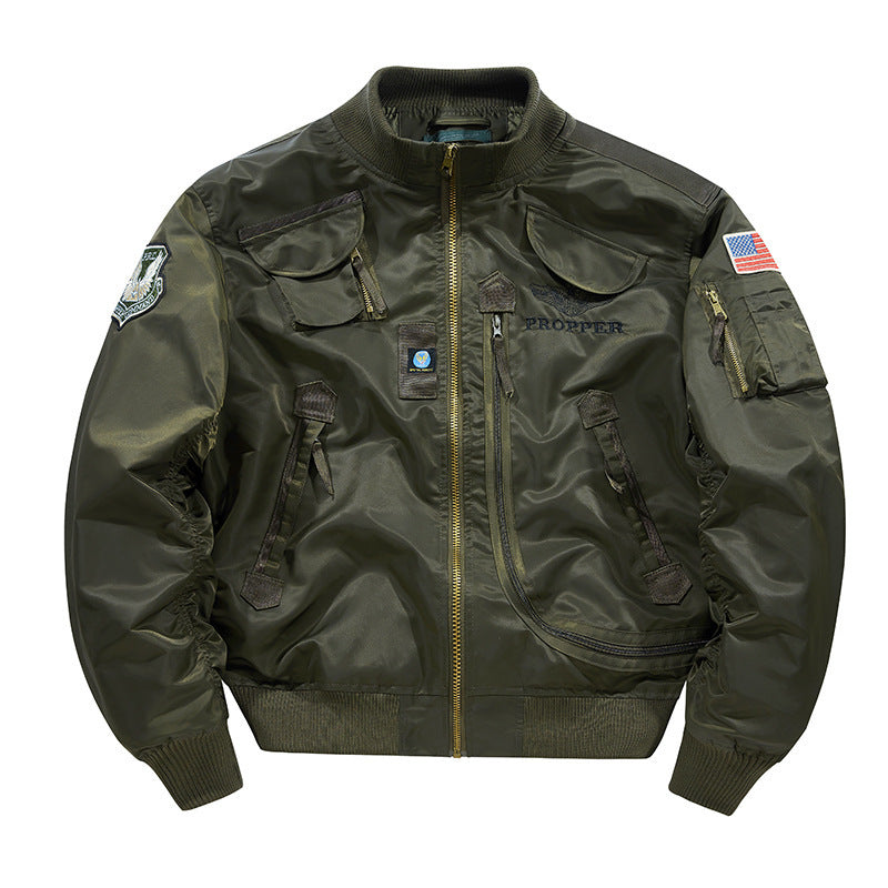 Herren Piloten-Bomberjacke mit Vintage-Utility-Taschen und klassischem Flieger-Schnitt Echo Archiv