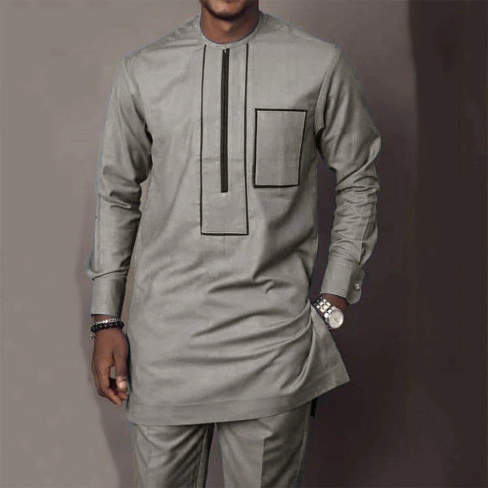 Herren traditionelles Kaftan-Outfit mit eleganten Stickereien Echoarchiv