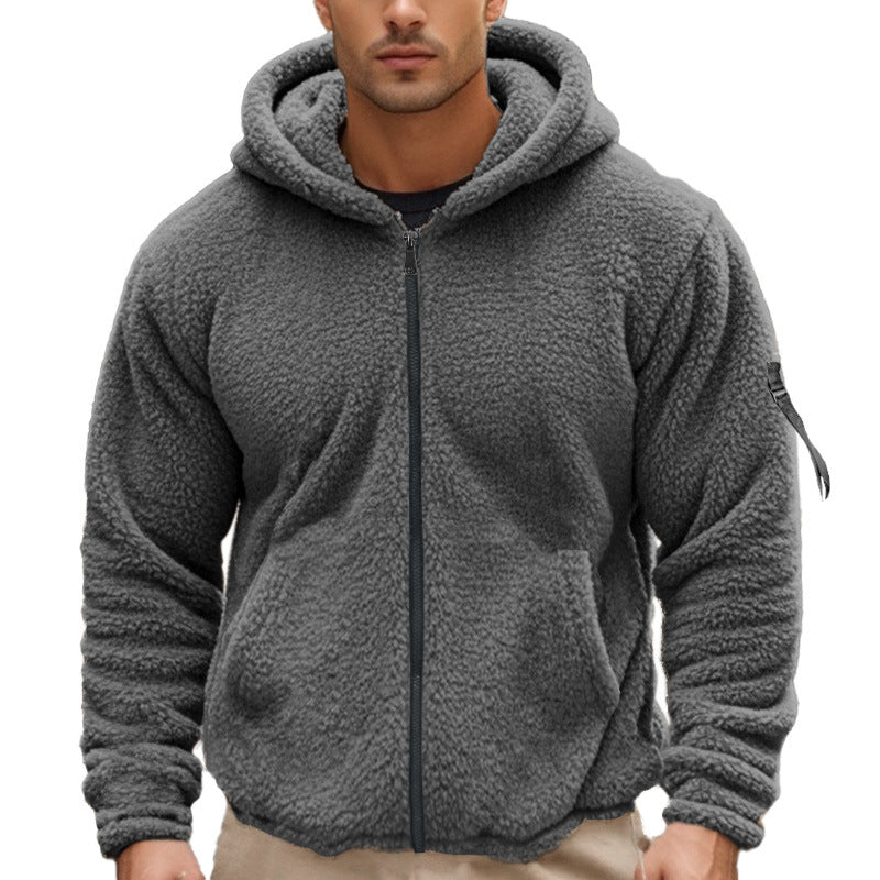 Herren Fleece-Hoodie mit durchgehendem Reißverschluss und praktischen Taschen Echoarchiv