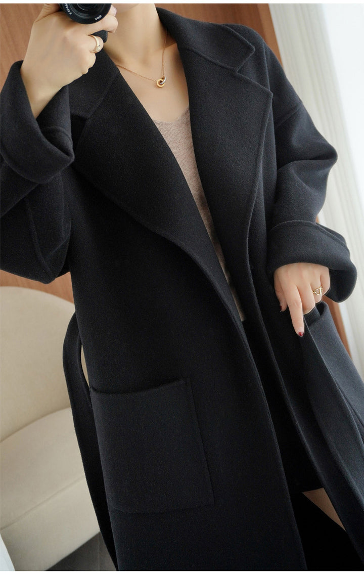 Damen Wollmix-Longcoat im Oversize-Schnitt mit großen aufgesetzten Taschen Echo Archiv