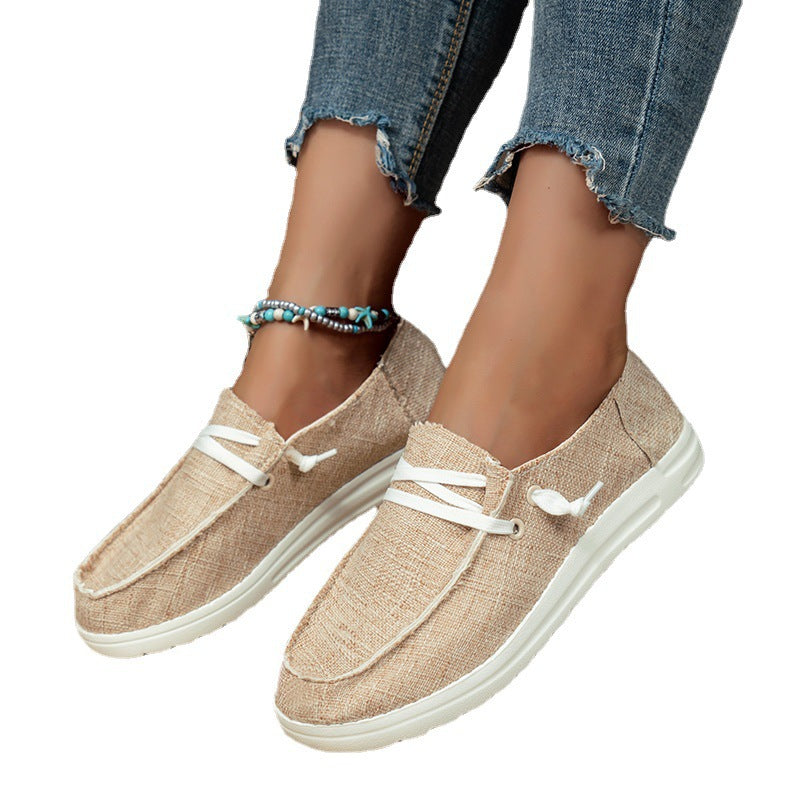 Damen nan leichte Canvas-Slipper mit dekorativer Schnürung, gepolstertem Komfortfußbett und rutschfester Leichtlaufsohle Echo Archiv