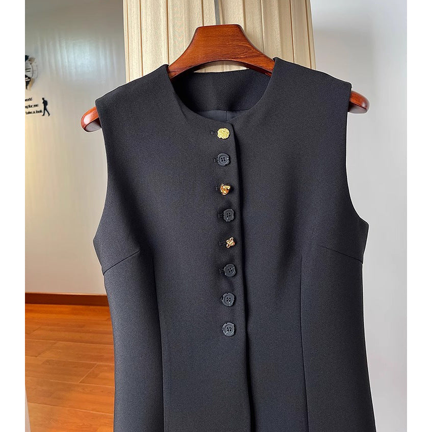 Damen Stilvolle ärmellose Blazer-Weste Echoarchiv