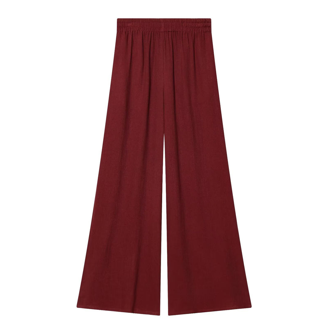 Damen Extraweite Leinenoptik-Hose mit hohem Elastikbund und Palazzoschnitt Echo Archiv